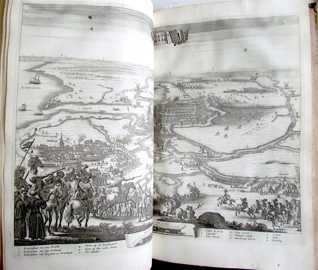 1703 NETHERLANDS HISTORY 2 FOLIO VOLUMES ILLUSTRATED ANTIQUE VELLUM BOUND - 7