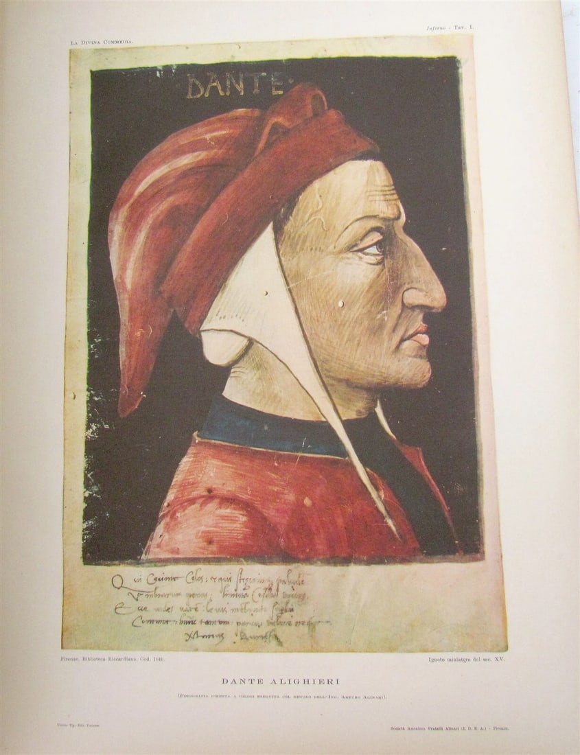 1924-39 DANTE DIVINA COMMEDIA NELLE FIGURAZIONE ARTISTICA antique MASSIVE FOLIO - 6