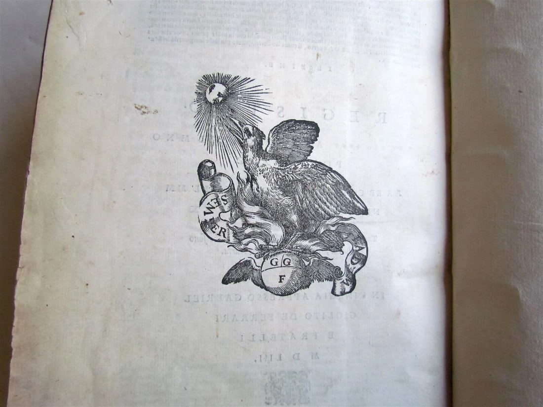 1553 PETRARCH VELLUM BINDING antique Con l'espositione di M. Giovanni Gesualdo - 7