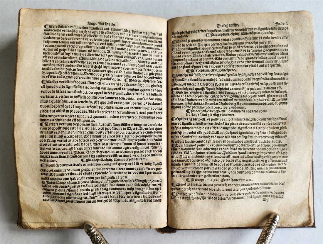 1526 POST-INCUNABULA CICERO COMMENTRAIES by A. DATUS antique ORIGINAL BINDING - 7