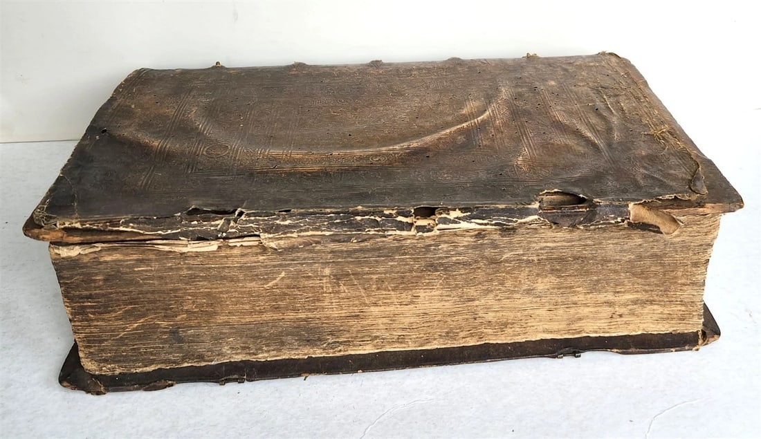 1588 SERMONS by LUIS de GRANADA ILLUSTRATED antique PIGSKIN BOUND FOLIO - 3