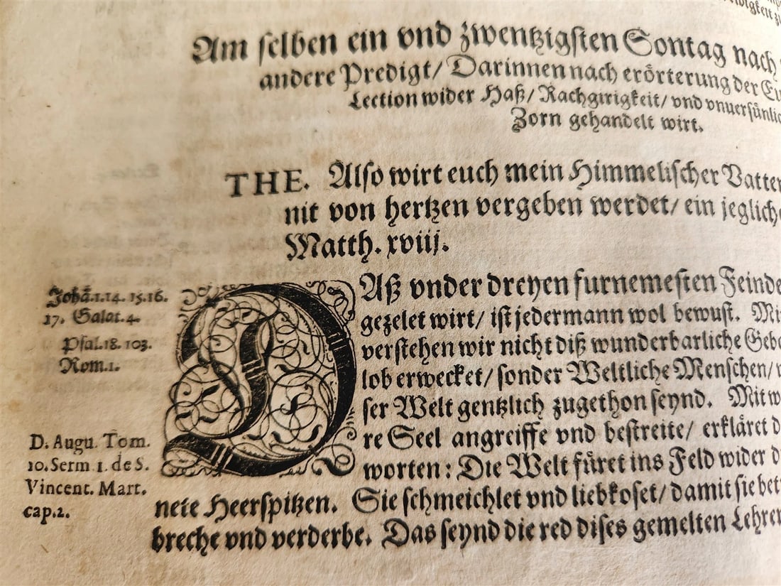 1588 SERMONS by LUIS de GRANADA ILLUSTRATED antique PIGSKIN BOUND FOLIO - 8