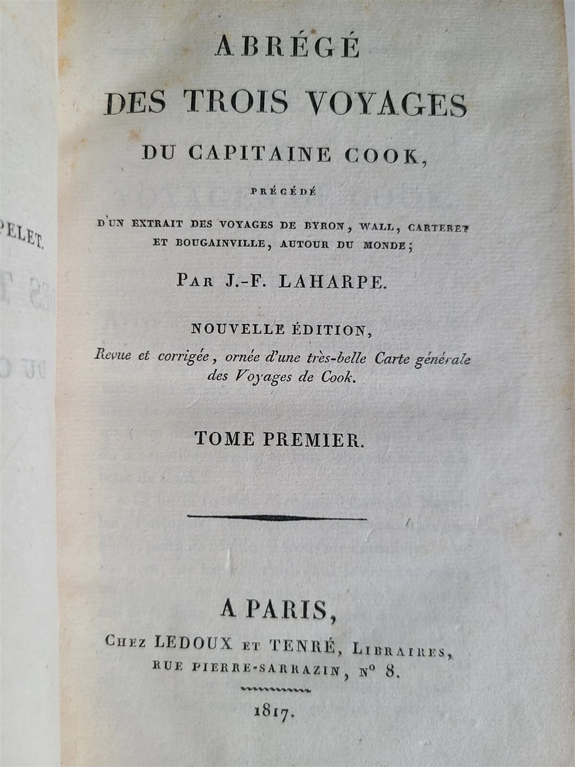 1817 3 VOYAGES of CAPTAIN COOK 6 vols ILLUSTRATED w/ WORLD MAP antique in FRENCH - 3