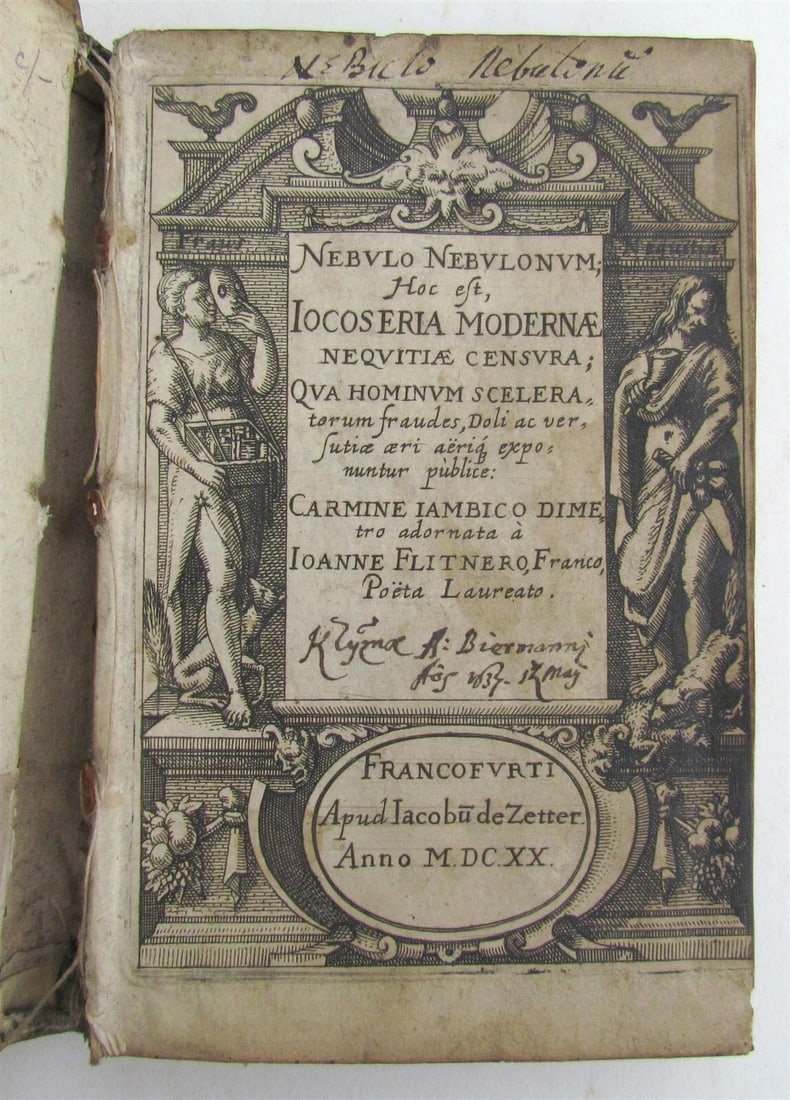 1620 NEBULO NEBULONUM by Johann FLITTNER ANTIQUE ILLUSTRATED vellum bound RARE - 3