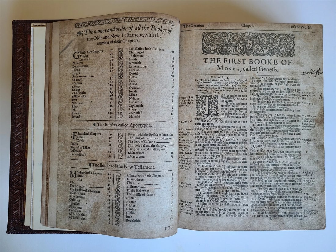 1619 - 1620 BIBLE in ENGLISH by Robert Barker & John Bill antique ILLUSTRATED - 7