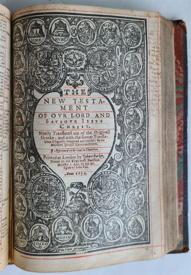 1634 BIBLE in ENGLISH antique by ROBERT BARKER rare - 4