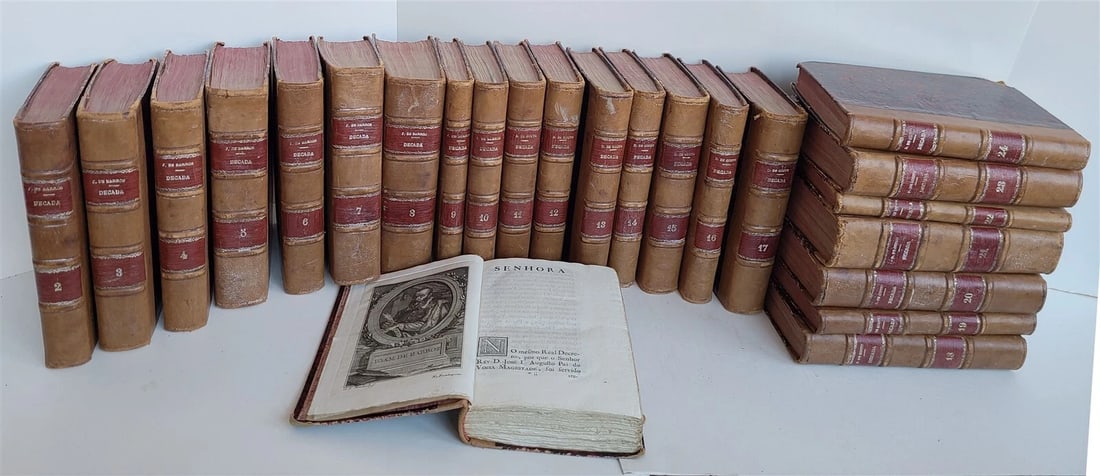 1778 HISTORY of PORTUGUESE in ASIA by JOAO DE BARROS 24 VOLS antique ILLUSTRATED: Title: 1778 HISTORY of PORTUGUESE in ASIA by JOAO DE BARROS 24 VOLS antique ILLUSTRATED Description: Decadas da Asia (Decades of Asia) by DE BARROS, JOAO (A history of the Portuguese in Asia (particul