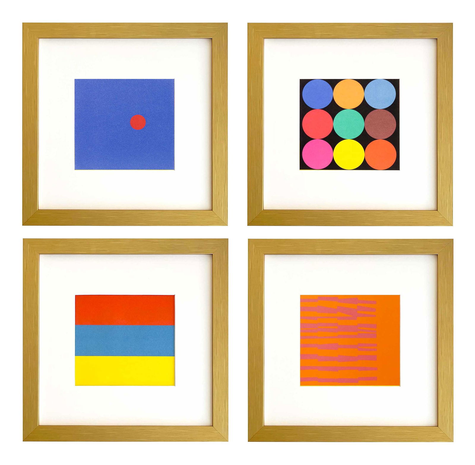 Ellsworth Kelly 1999: Title: Ellsworth Kelly 1999 Description: Artist: Ellsworth Kelly Title: Ellsworth Kelly 1999 Set of four No. 2, 9, 11 & 12 Medium: Linogravure Marks: Not signed, not numbered Printed: 1999 by Heinrich