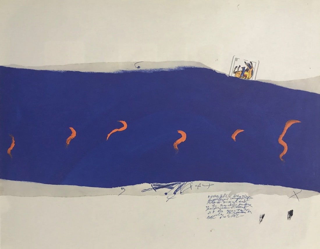 Tapies print DM01207 Derriere le miroir 1974: Title: Tapies print DM01207 Derriere le miroir 1974 Description: Artist: Tapies Antoni Country: Spain Title: Untitled - DM01207 Medium: Offset Marks: Not signed or numbered Published: 1974 in France