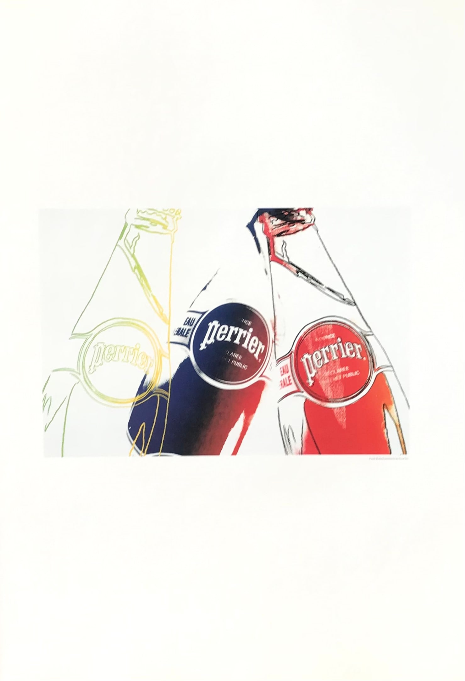 Andy Warhol Perrier 11 Pop art print 1999: Title: Andy Warhol Perrier 11 Pop art print 1999 Description: Artist: Andy Warhol Country: USA Title: Perrier 11 Printed: Offset on luster paper 1999 Marks: Not signed or numbered Paper Size: 19.50 x