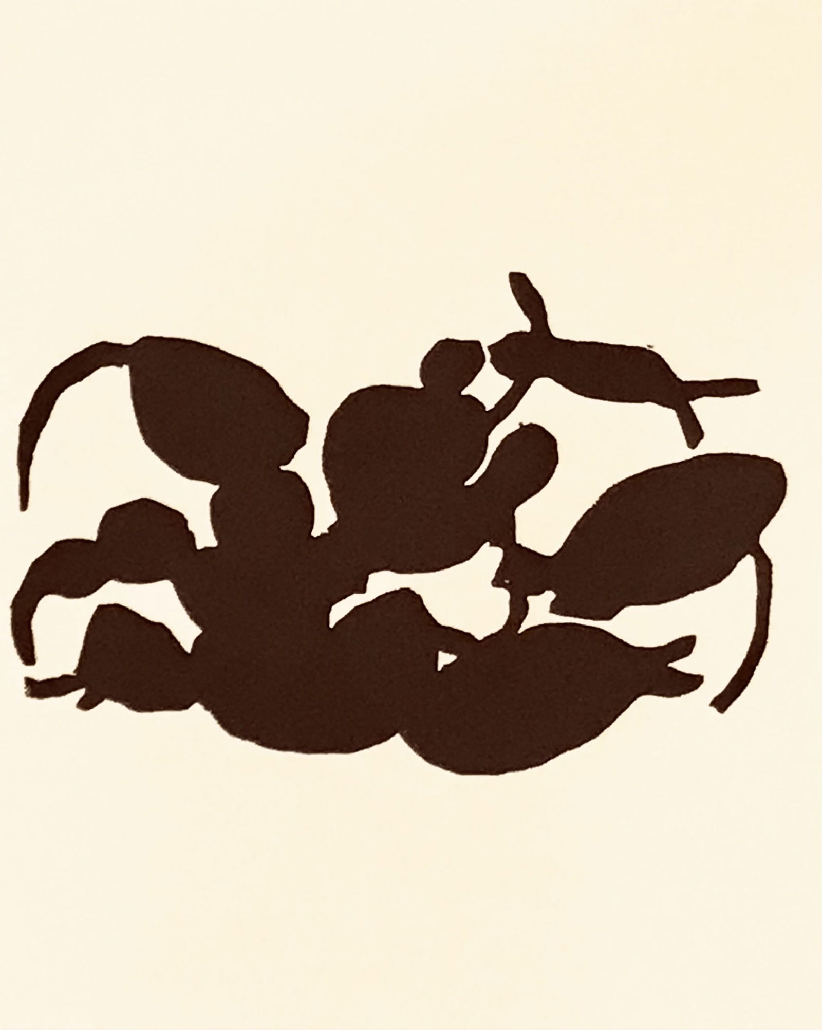 Jean Arp Woodcut untitled B9 Published 1982: Title: Jean Arp Woodcut untitled B9 Published 1982 Description: Artist: Jean Arp Country: France Title: Untitled - B9 Medium: Woodcut Marks: Not signed, not numbered Paper size: 10.20 x 8.20 inch Prin