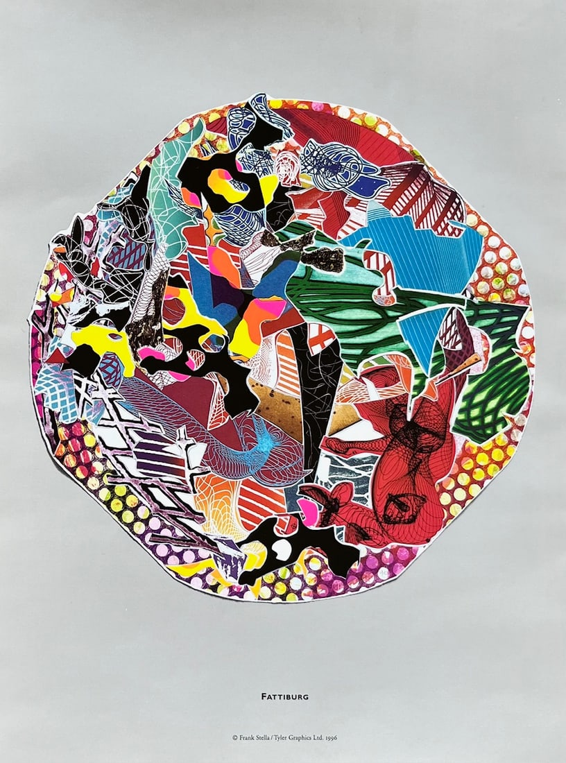 Frank Stella 7 Fattiburg Imaginary Places II 1996: Title: Frank Stella 7 Fattiburg Imaginary Places II 1996 Description: Artist: Frank Stella Country: USA Title: ?Fattiburg Medium: Offset Marks: Not signed, not numbered Paper Size: 11.75 x 8.75 inch P