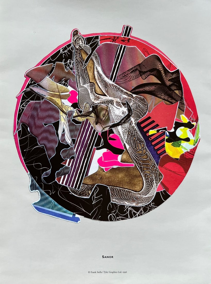 Frank Stella 12 Sanor Imaginary Places II 1996: Title: Frank Stella 12 Sanor Imaginary Places II 1996 Description: Artist: Frank Stella Country: USA Title: Sanor Medium: Offset Marks: Not signed, not numbered Paper Size: 11.75 x 8.75 inch Printed: