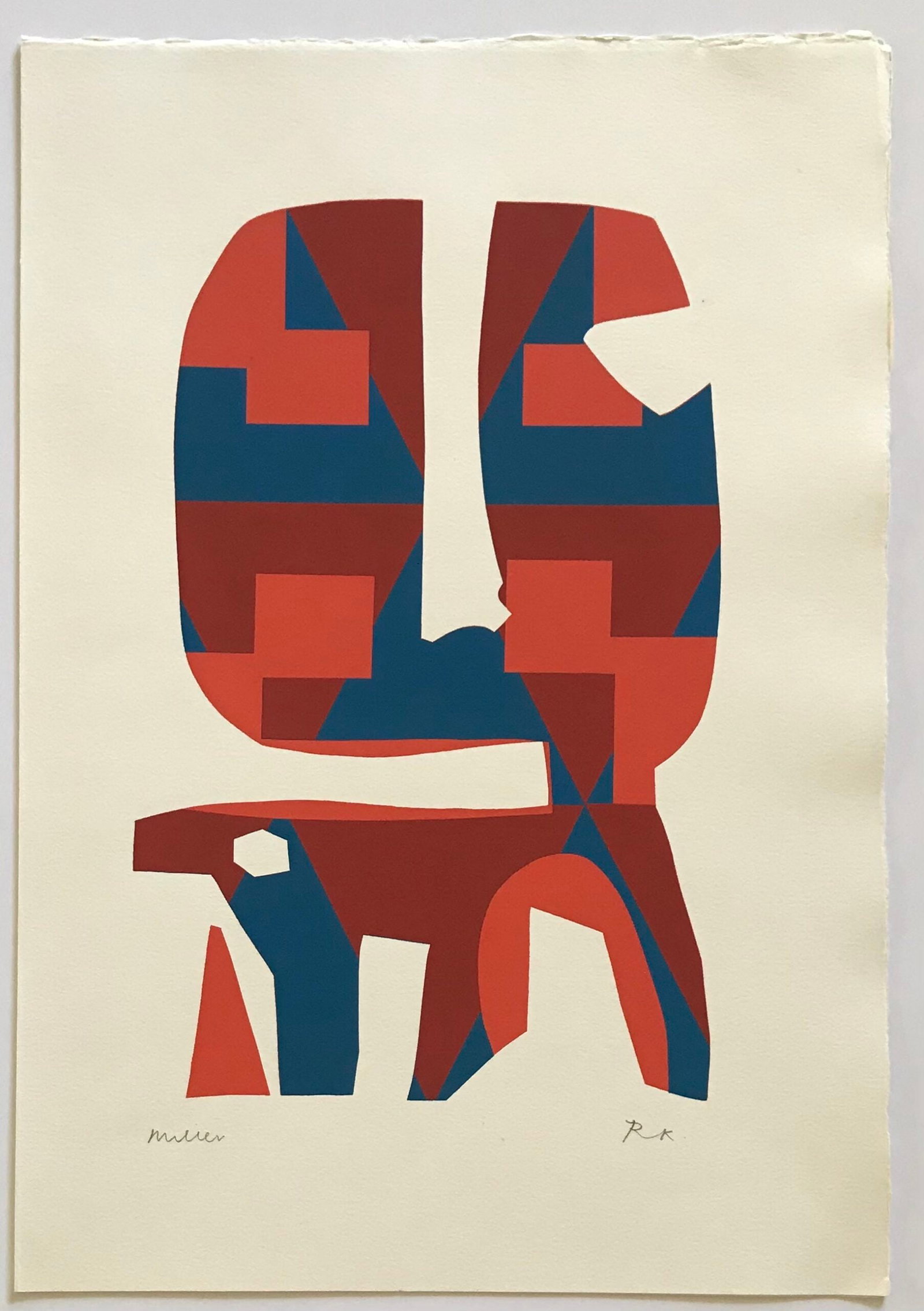 Ronald king signed screenprint Millere 1967: Title: Ronald king signed screenprint Millere 1967 Description: Artist: Ronald King Country: Brazil ? England Title: Millere Medium: Screenprint? (four colors) Marks: Pencil signed and Titled Paper si