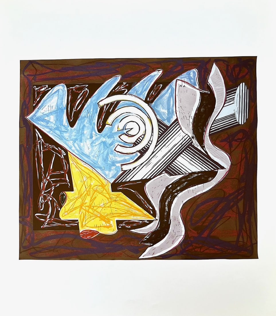 Frank Stella 2 A Hungry Cat ate up the Goat 1985: Title: Frank Stella 2 A Hungry Cat ate up the Goat 1985 Description: Artist: Frank Stella Country: USA Title: A Hungry Cat ate up the Goat - 2 Medium: Offset Marks: Not signed, not numbered Paper Size