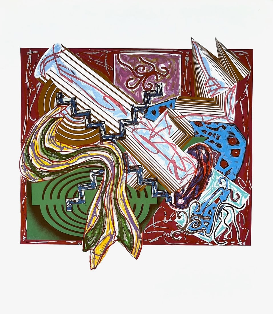 Frank Stella 4 Then came a stick and beat the dog 1985: Title: Frank Stella 4 Then came a stick and beat the dog 1985 Description: Artist: Frank Stella Country: USA Title: Then came a stick and beat the dog - 4 Medium: Offset Marks: Not signed, not numbere