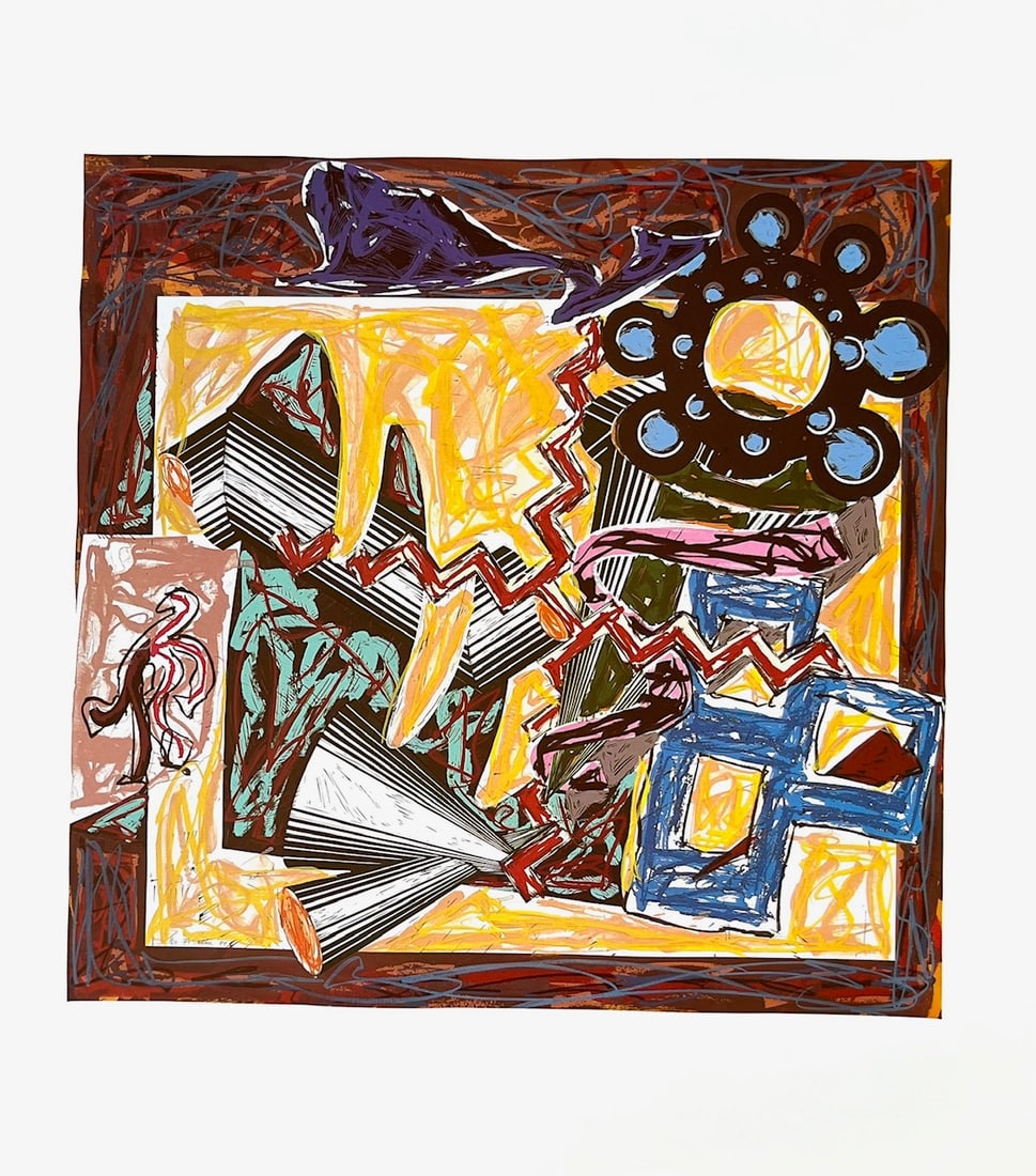 Frank Stella 5 Then came a fire and burnt the stick 1985: Title: Frank Stella 5 Then came a fire and burnt the stick 1985 Description: Artist: Frank Stella Country: USA Title: Then came a fire and burnt the stick - 5 Medium: Offset Marks: Not signed, not num