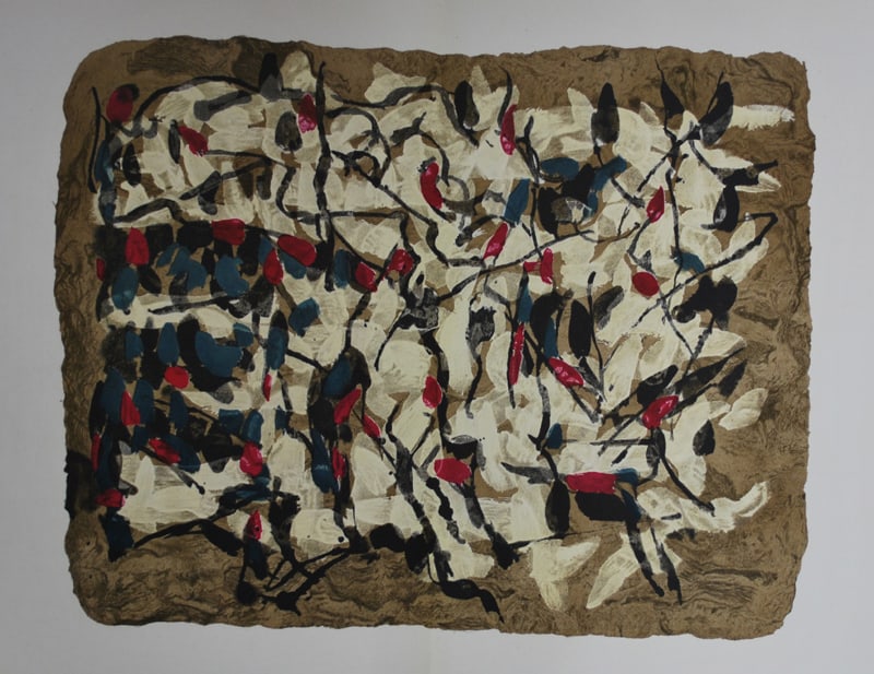 Riopelle Original Lithograph DM24160d Derriere le Miroir: Title: Riopelle Original Lithograph DM24160d Derriere le Miroir Description: Artist: Jean-Paul Riopelle Country: Canada Title: Untitled DM24160d Medium: Original Lithograph Marks: Not signed, not