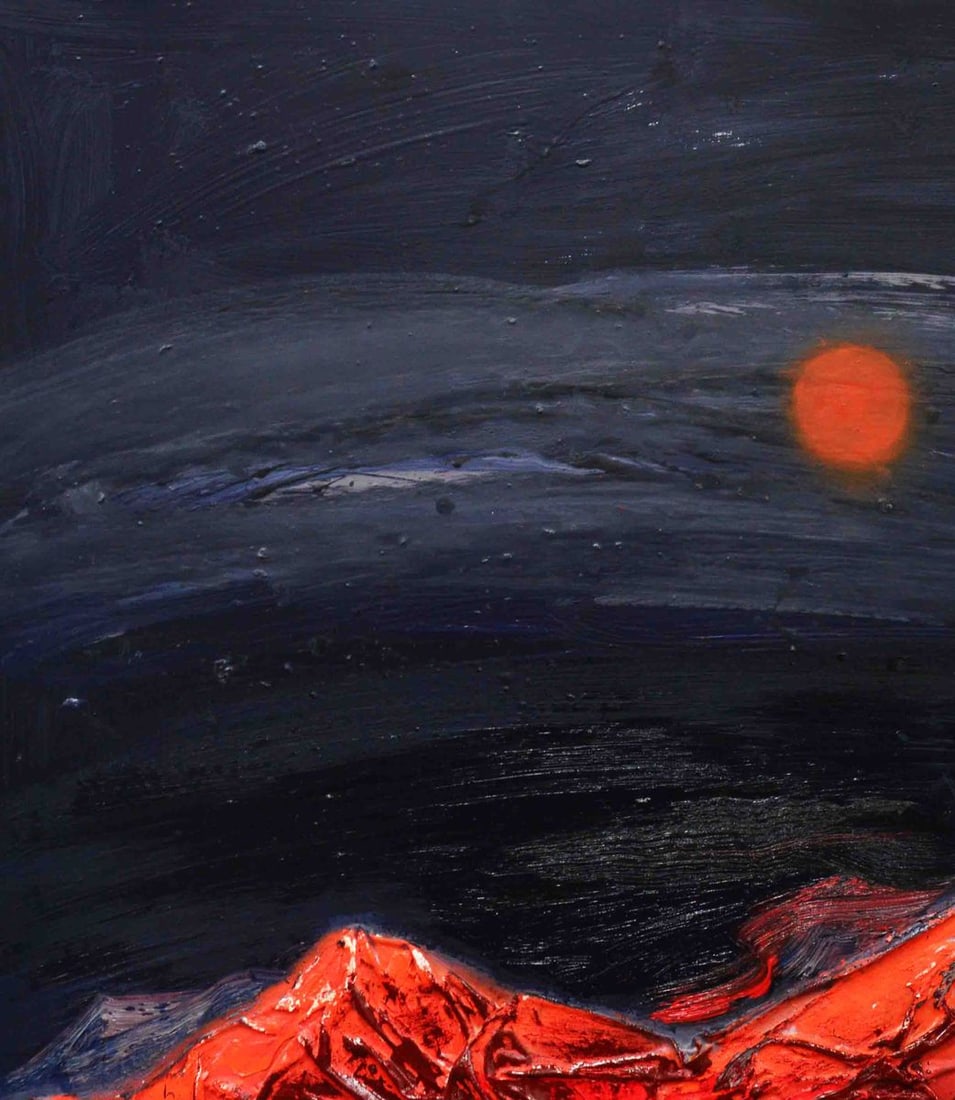 Oil painting Red Night Mountains Natalia Korf-Ivaniuk - 2