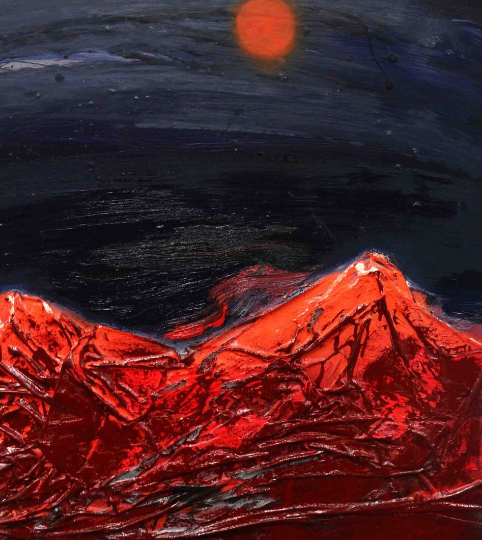 Oil painting Red Night Mountains Natalia Korf-Ivaniuk - 5