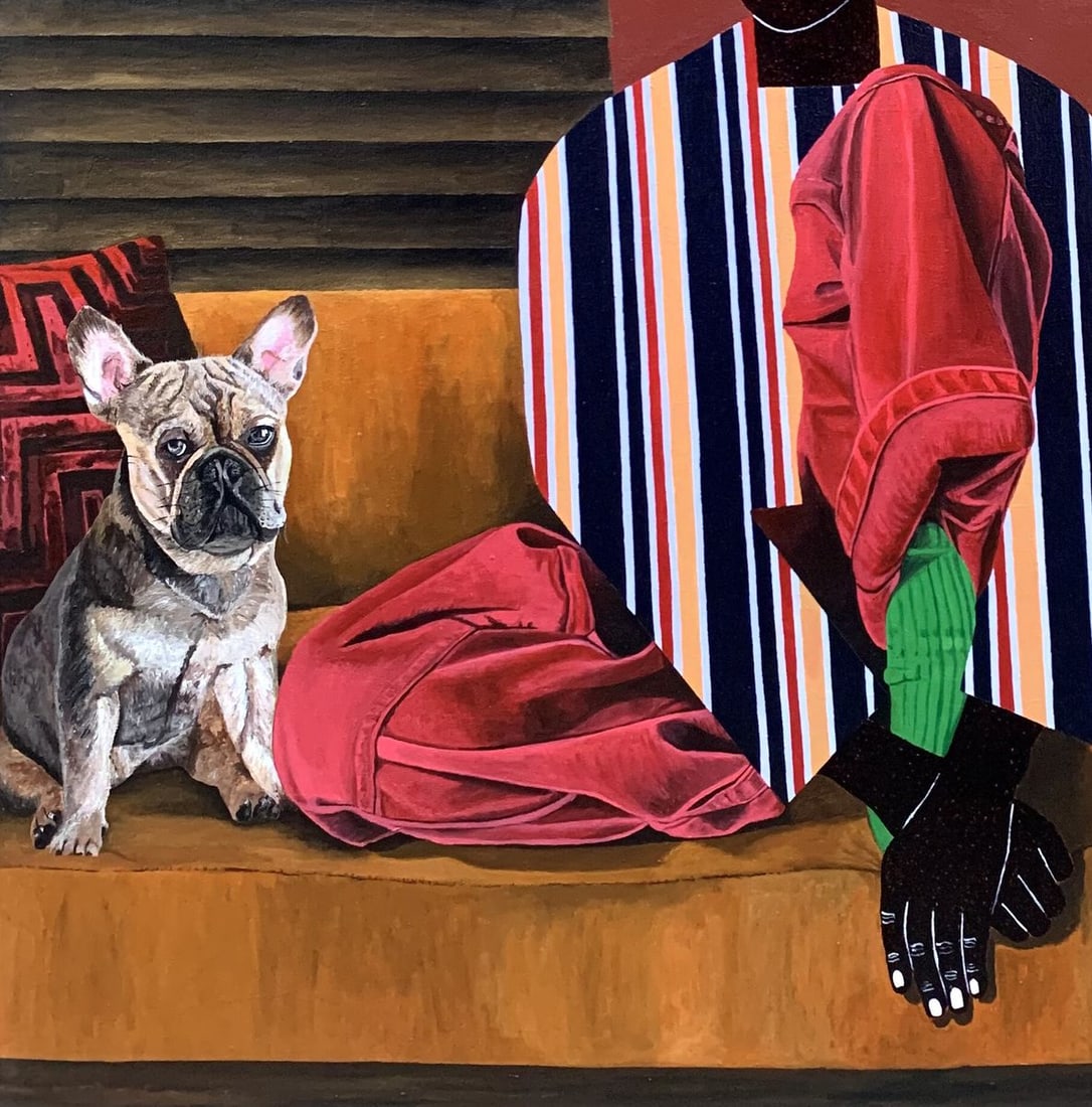 Acrylic painting Solemn dialogue Akintomide Akinshola - 6