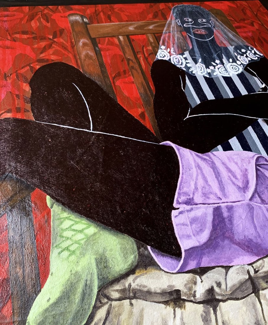 Acrylic painting Under the veil of peace Akintomide Akinshola - 3