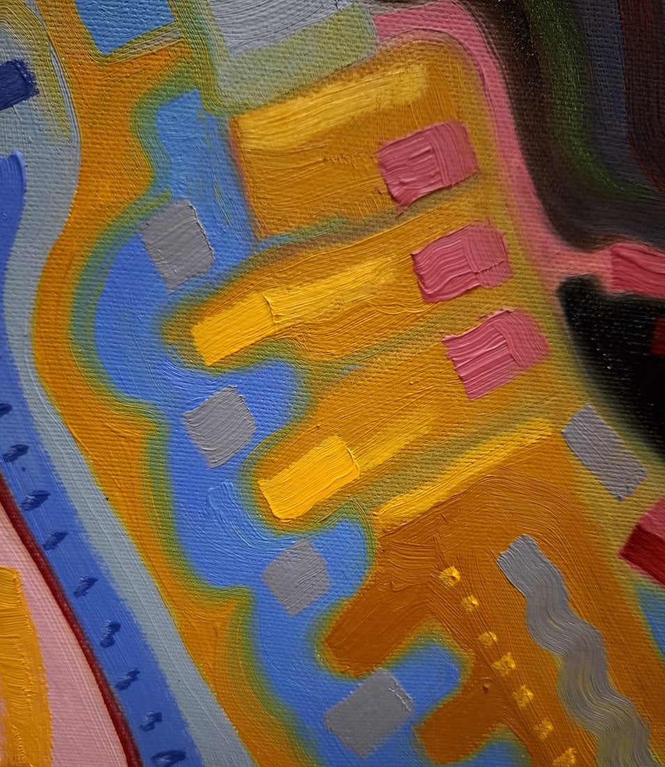 Oil painting Green Electric Fugu Sergey Voichenko - 6