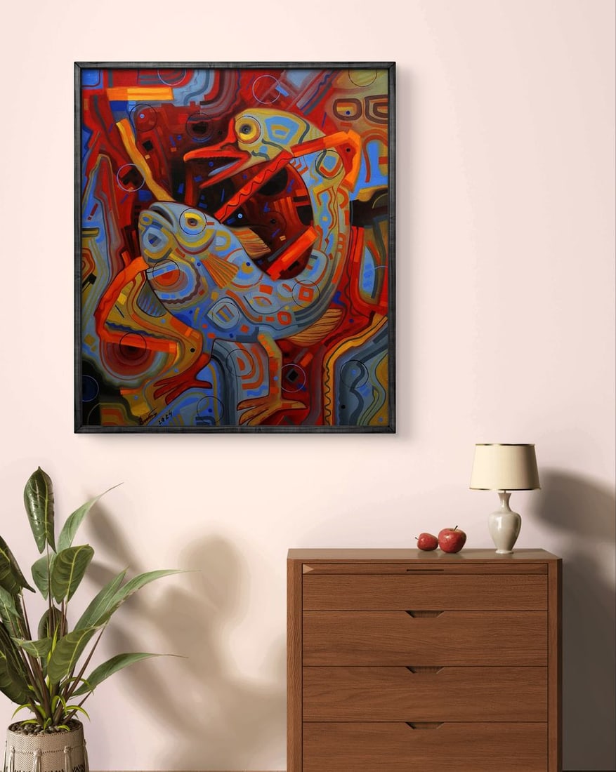 Oil painting The fish goes for a walk Sergey Voichenko - 2