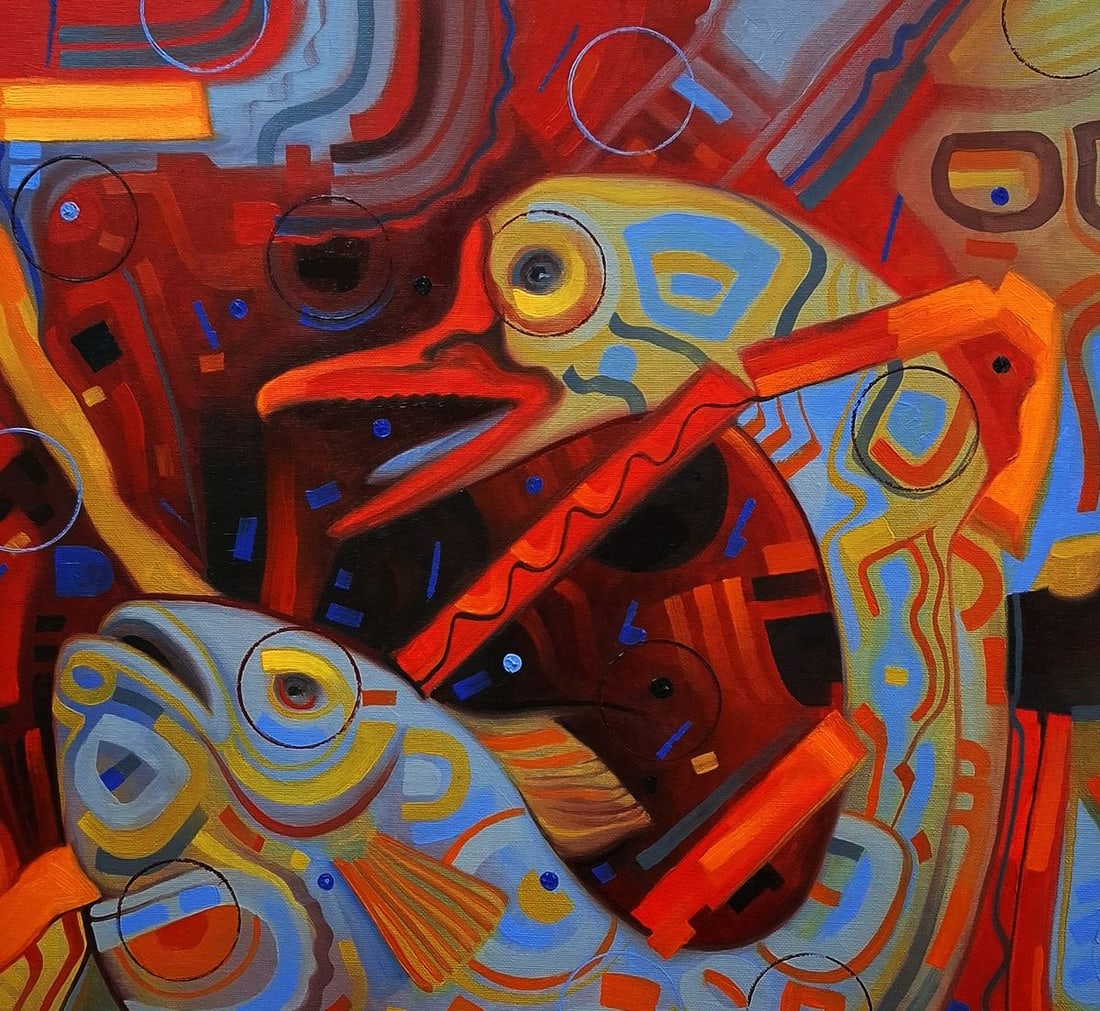 Oil painting The fish goes for a walk Sergey Voichenko - 4