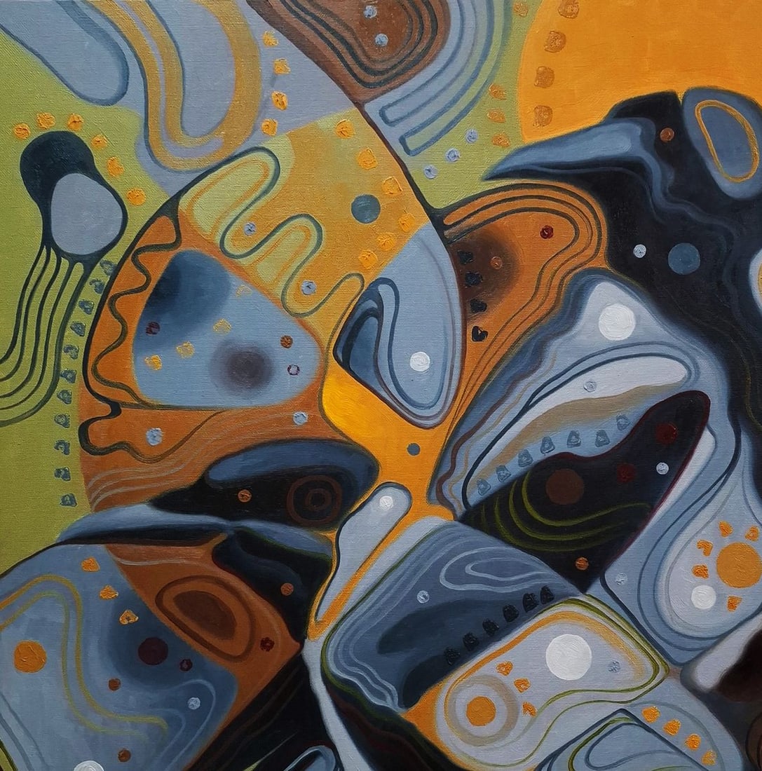 Oil painting Gray crow patterns Sergey Voichenko - 4