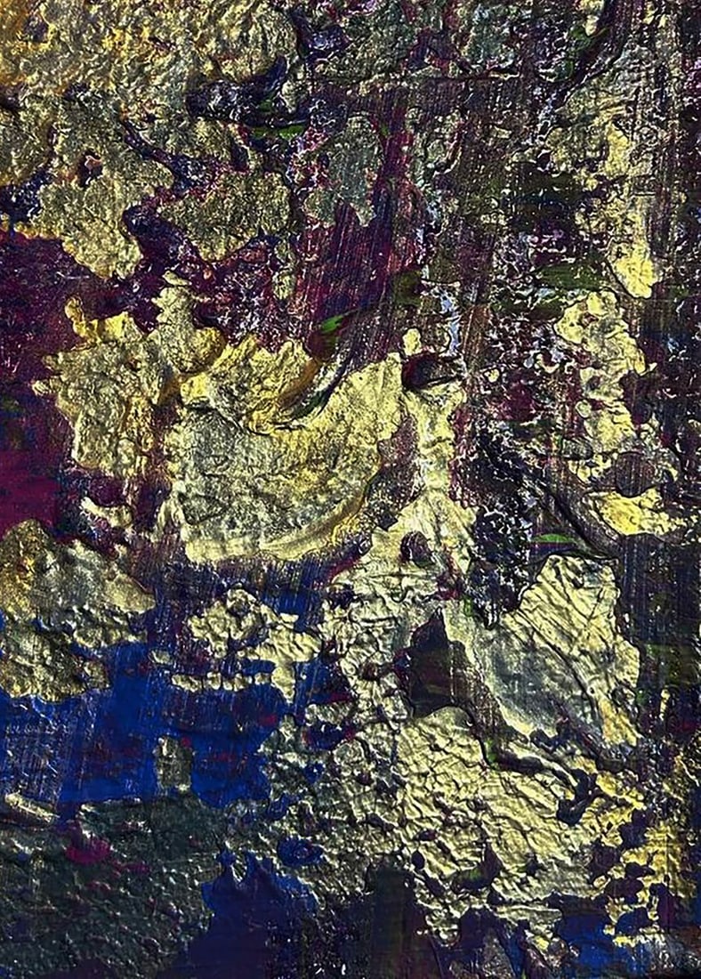 Acrylic painting Golden lilac Olga Melezhik - 4