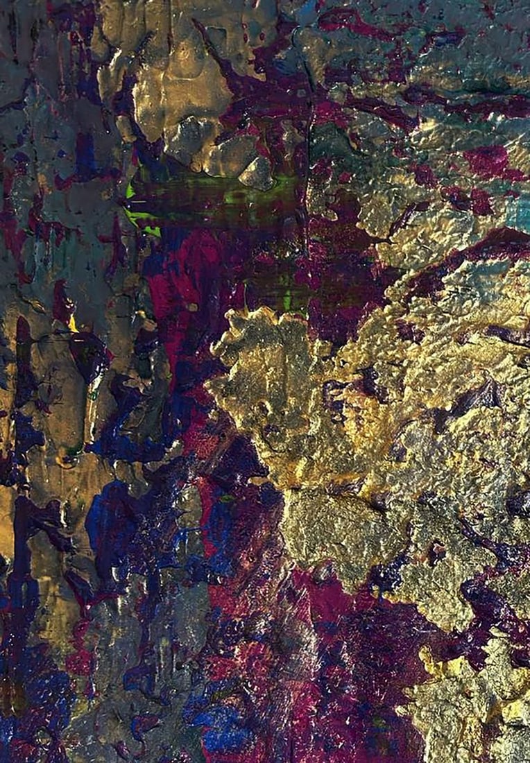 Acrylic painting Golden lilac Olga Melezhik - 6