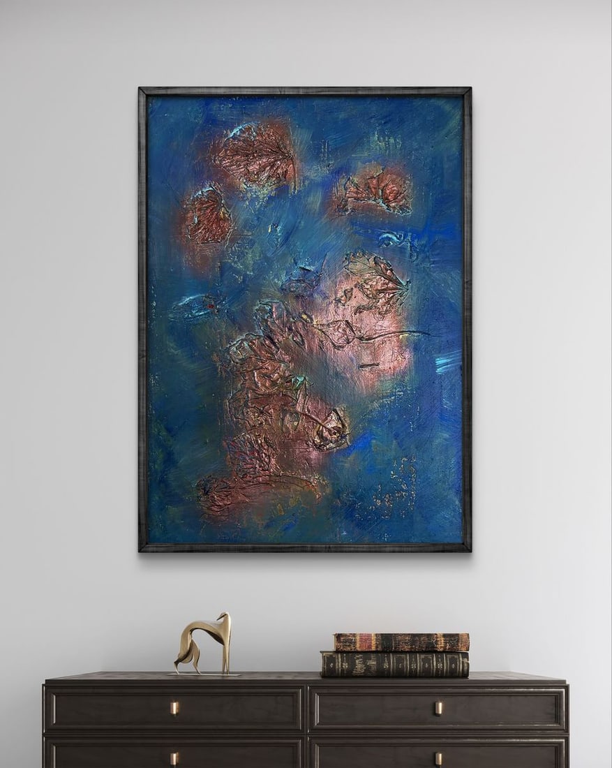 Acrylic painting Leaves in water Olga Melezhik - 3