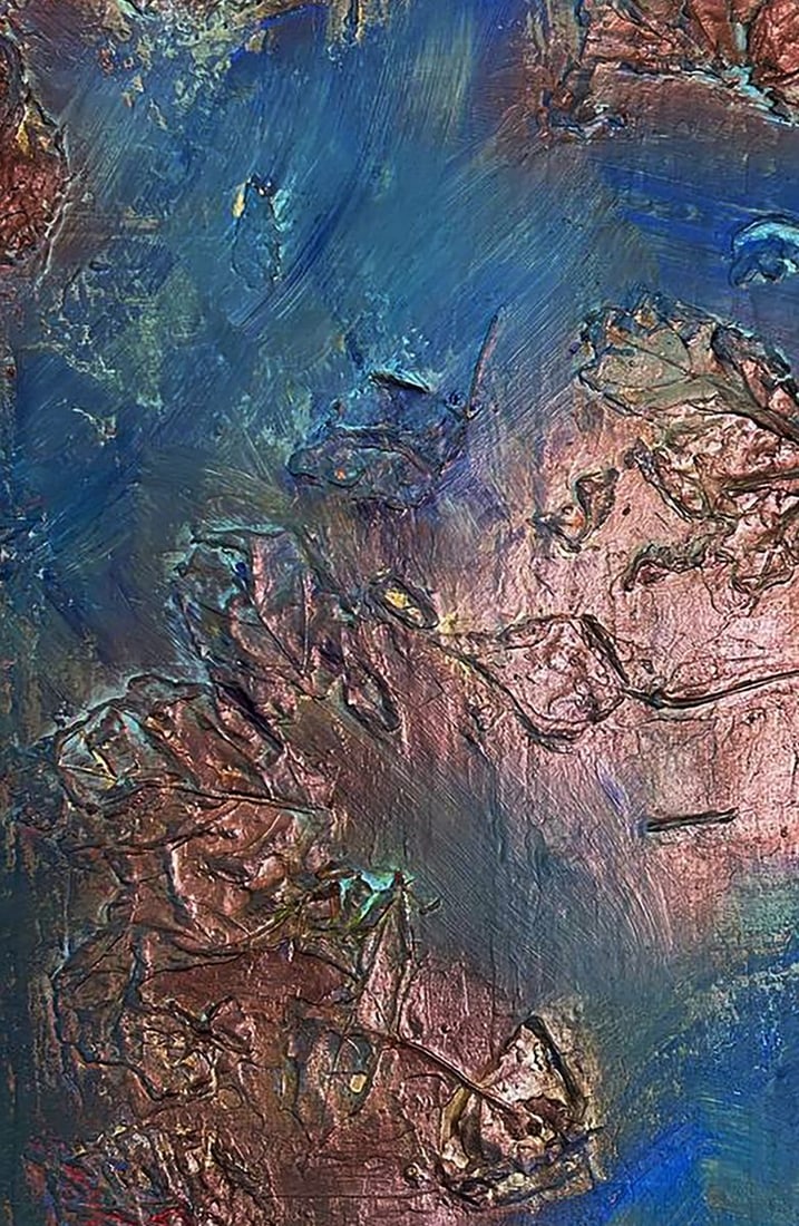 Acrylic painting Leaves in water Olga Melezhik - 8