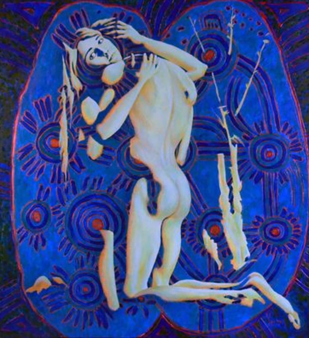 Oil painting Portal of love Goncharenko V. V.: Title: Oil painting Portal of love Goncharenko V. V. Description: No.Gonch 16The oil painting "Portal of Love" is an evocative and symbolic composition that fuses elements of the human form with