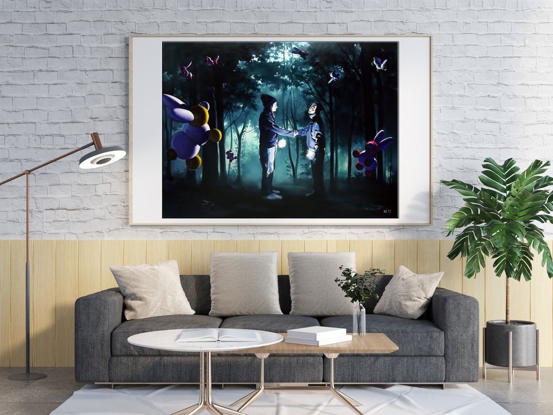 Oil painting Meeting in the forest with a curator Igor Konovalov - 3