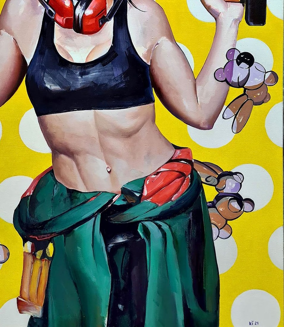 Oil painting Girl with a hammer Igor Konovalov - 7