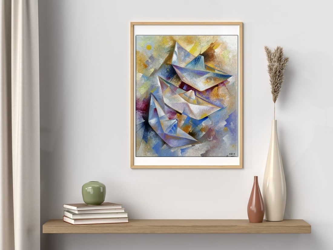 Oil painting Paper boats Sergey Voichenko - 2