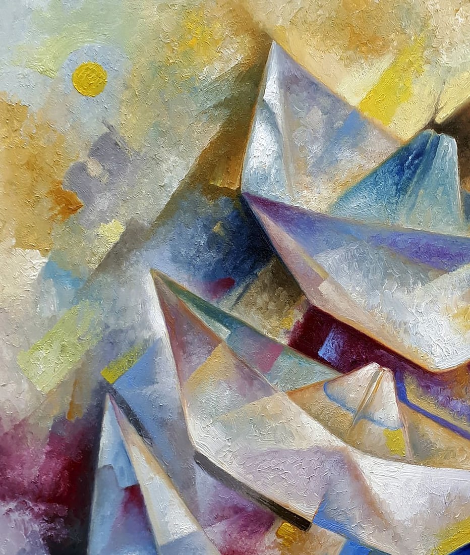 Oil painting Paper boats Sergey Voichenko - 4