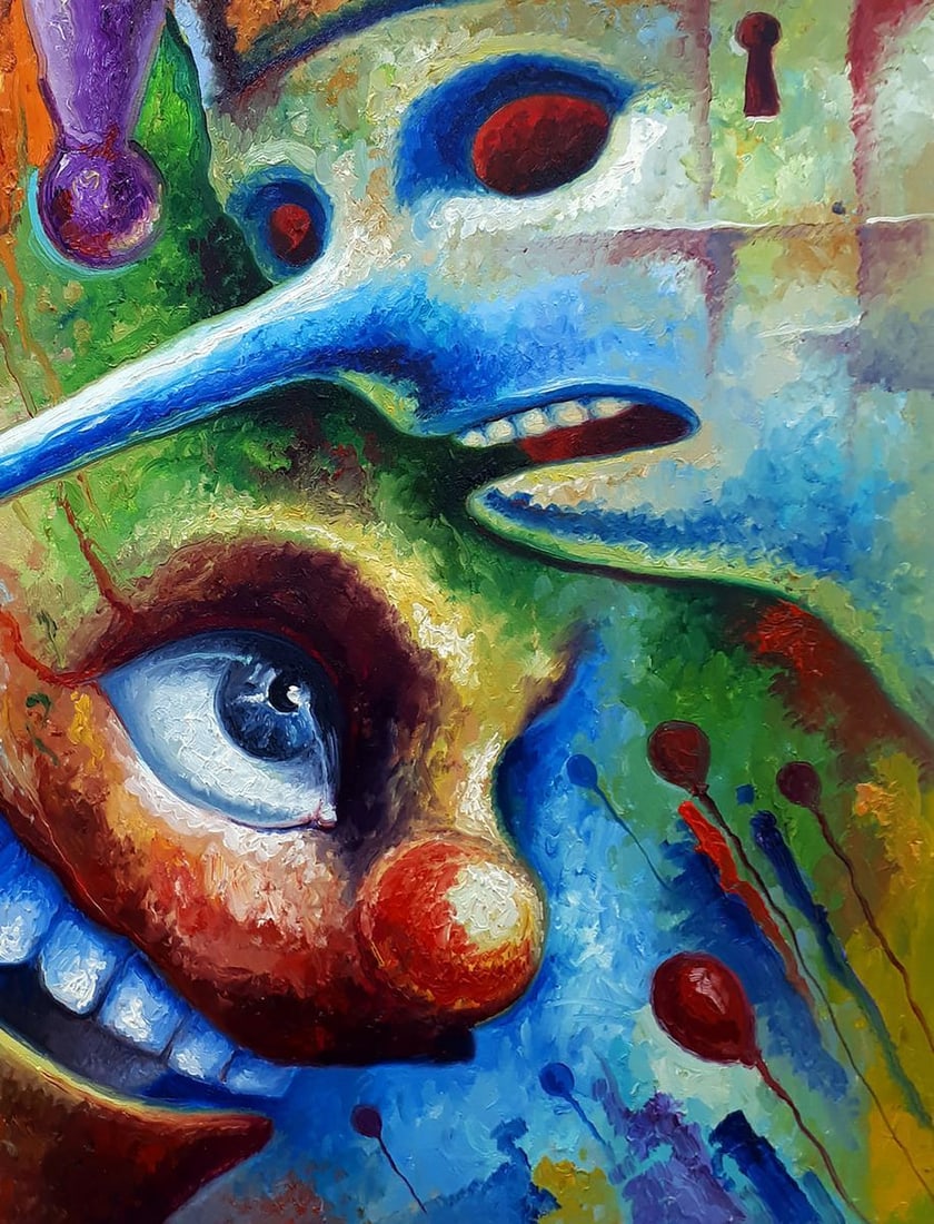 Oil painting Pinocchio and the red-haired clown Sergey Voichenko - 7