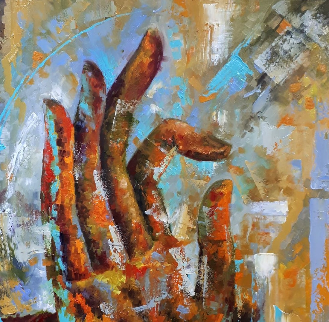 Oil painting Buddha's hand Sergey Voichenko - 5
