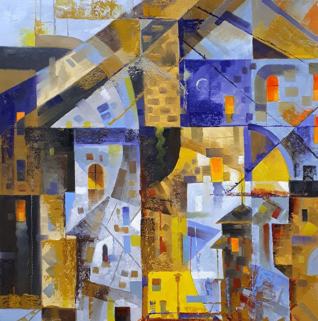 Oil painting Old town in the evening Sergey Voichenko - 4