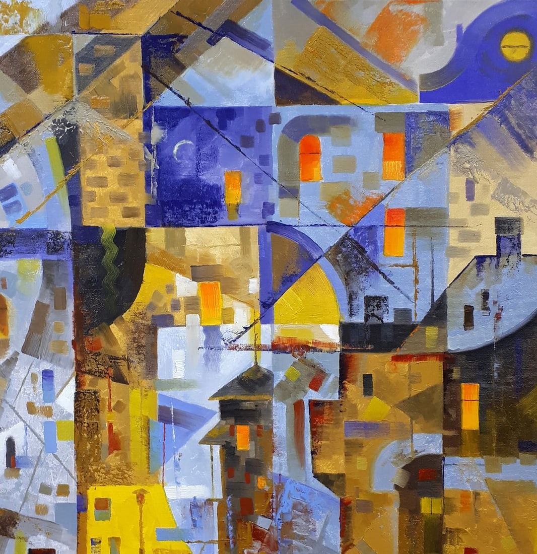 Oil painting Old town in the evening Sergey Voichenko - 5