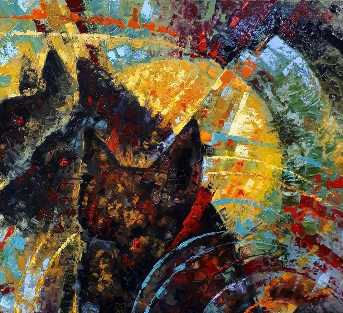 Oil painting The tail wags the dog Sergey Voichenko - 5