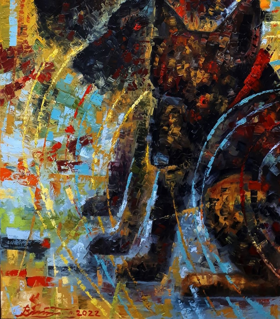 Oil painting The tail wags the dog Sergey Voichenko - 6