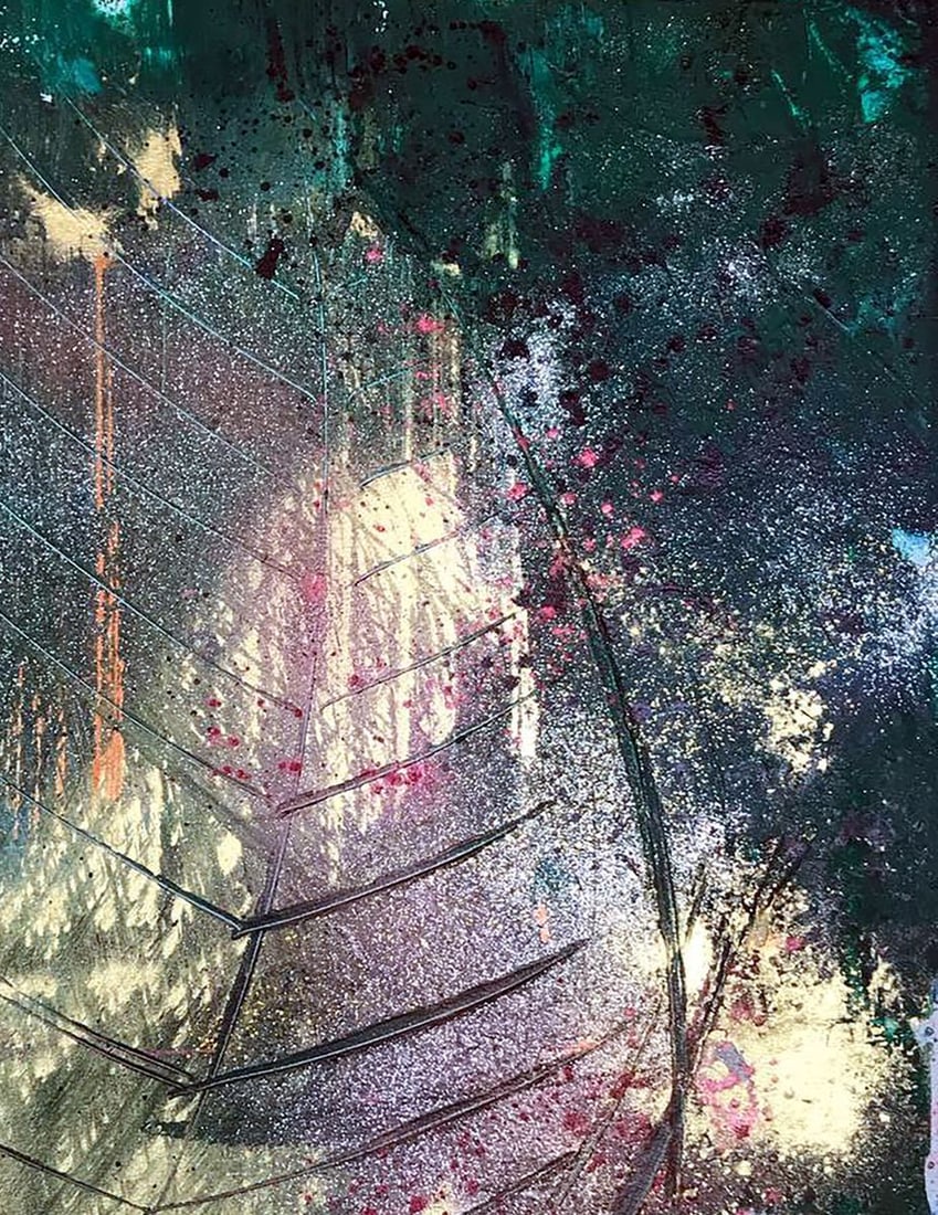 Acrylic painting Golden leaf Melezhik Olga - 5