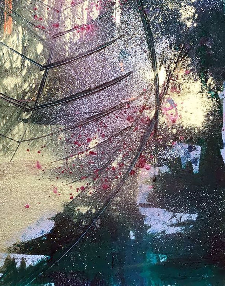 Acrylic painting Golden leaf Melezhik Olga - 7