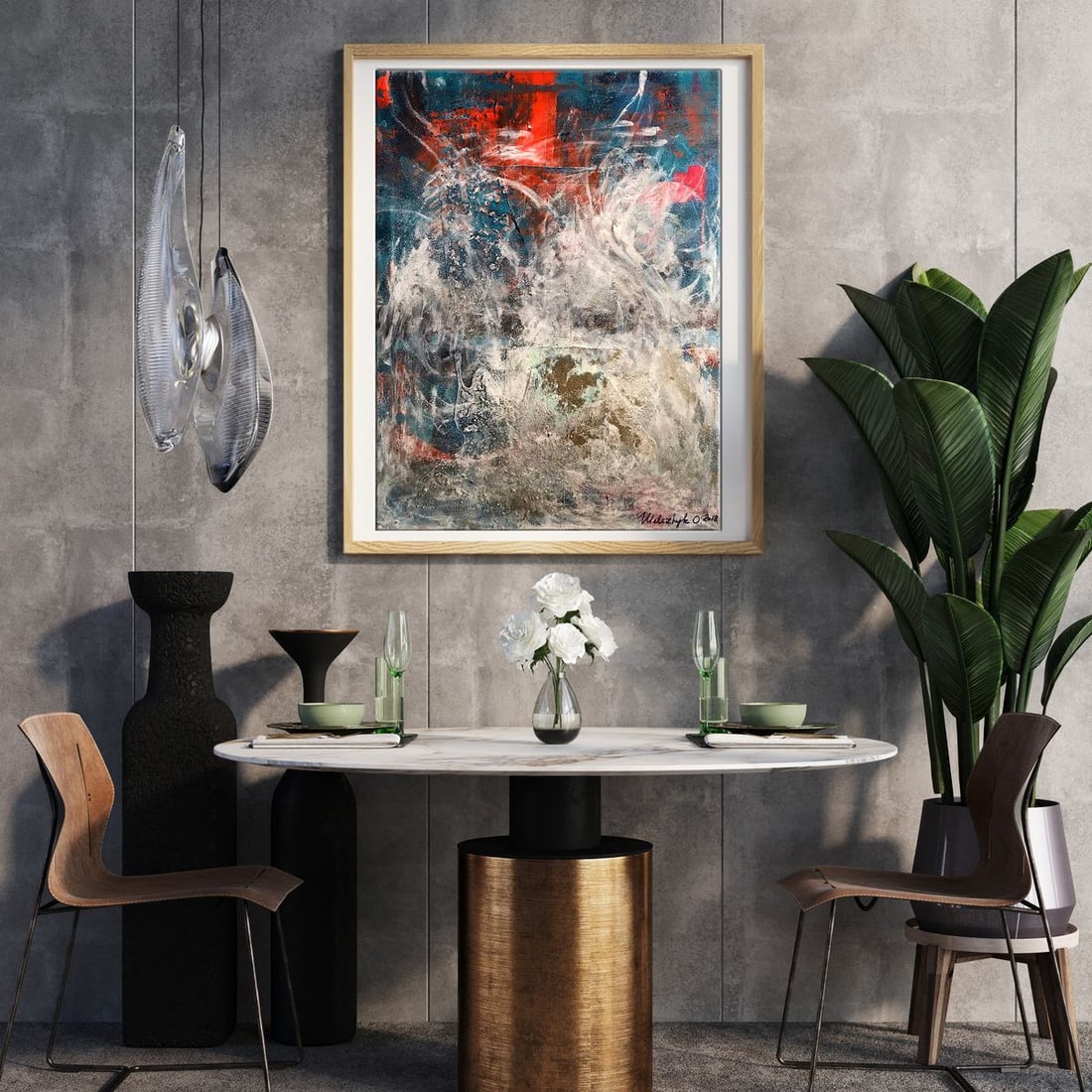 Acrylic painting You are my silence Melezhik Olga - 2