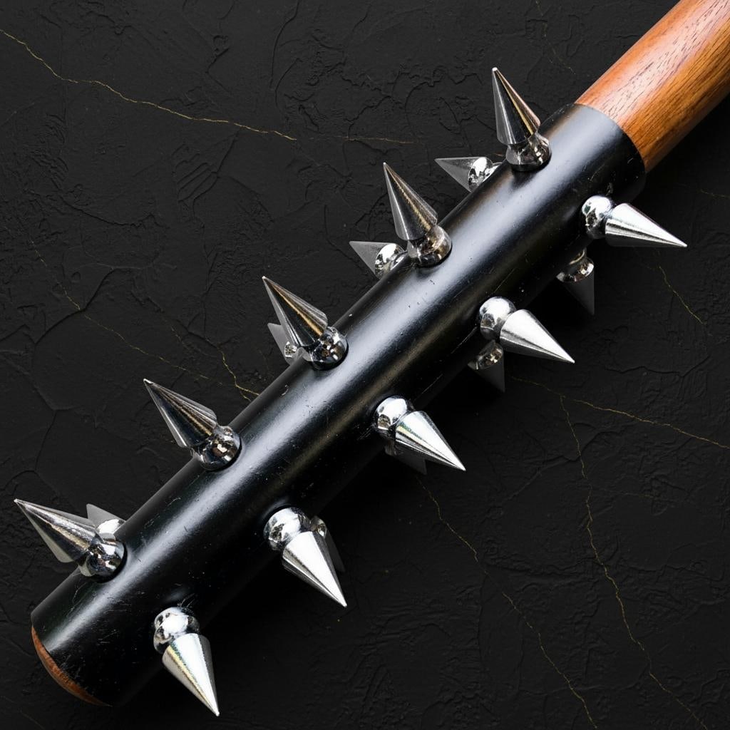 30 inch Spiked Medieval Mace Solid Hardwood Knight Club LARP Cosplay Bat - 2