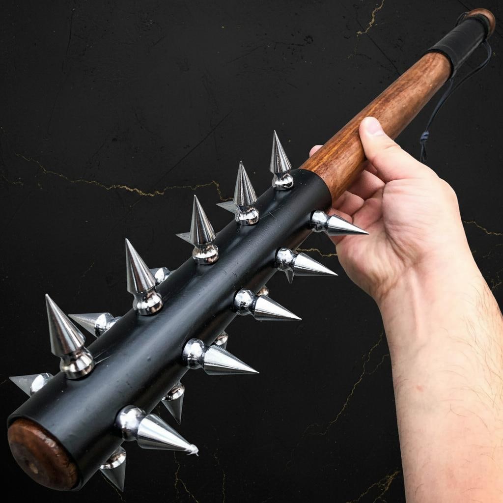30 inch Spiked Medieval Mace Solid Hardwood Knight Club LARP Cosplay Bat - 5